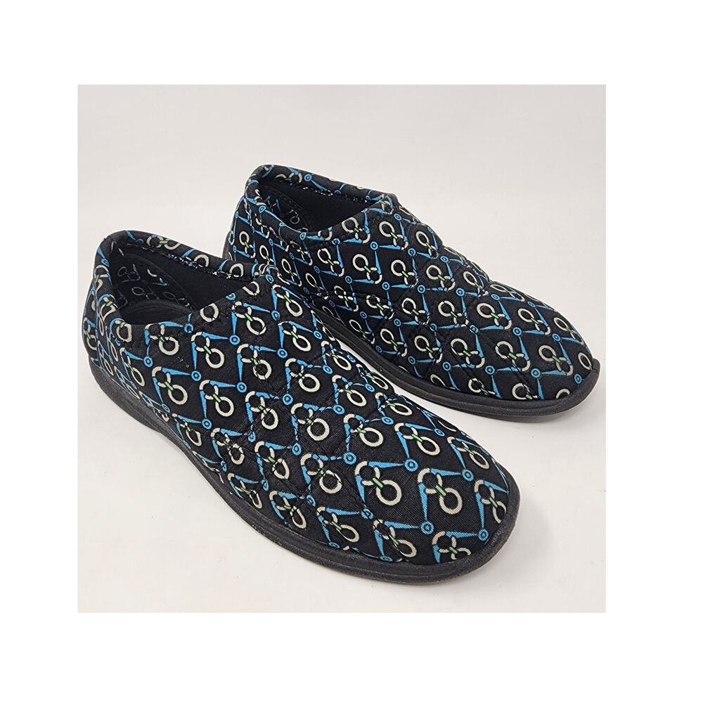 Bata Comfort Softy Espadrille Shoes Women 9 Quilted Pull-on Sneaker Black Blue